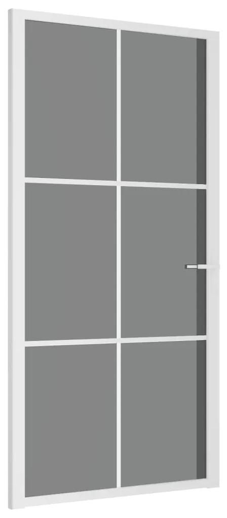vidaXL Εσωτερική Πόρτα 102,5x201,5 εκ. Λευκή ESG Γυαλί και Αλουμίνιο