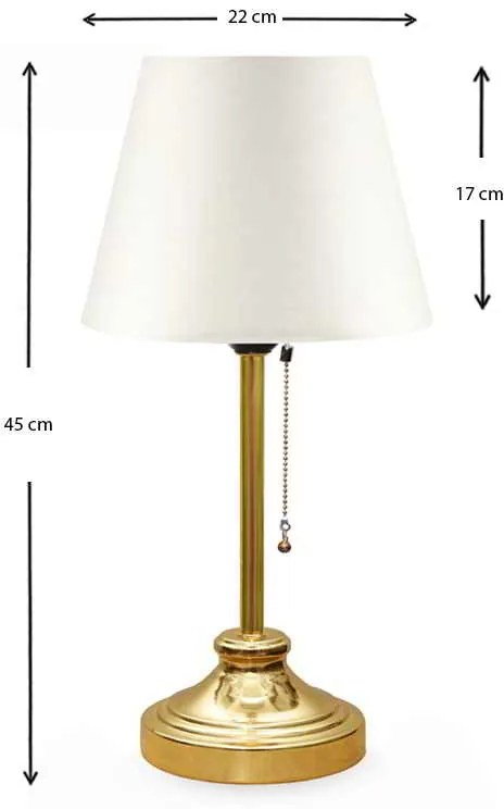 Φωτιστικό επιτραπέζιο Harrison Megapap ύφασμα/μέταλλο/Mdf χρώμα λευκό/χρυσό 22x17x45εκ.
