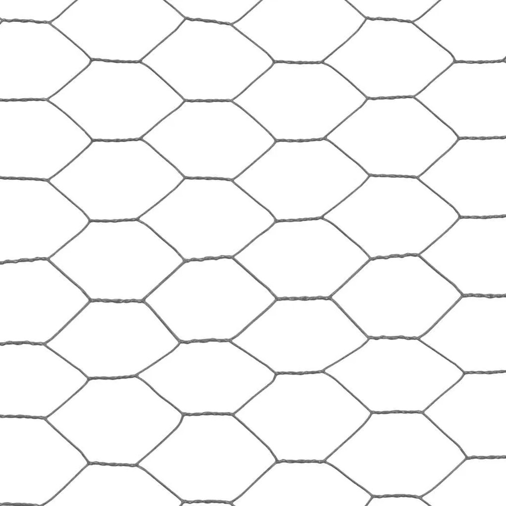 vidaXL Συρματόπλεγμα Κοτετσόσυρμα Γκρι 25x1,2 μ. Ατσάλι Επικάλυψη PVC