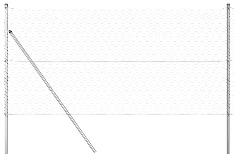 vidaXL γαλβανισμένος χάλυβας φράκτης hexagon 1x100 μ