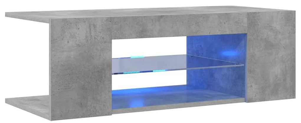 vidaXL Έπιπλο Τηλεόρασης με LED Γκρι Σκυροδέματος 90x39x30 εκ.