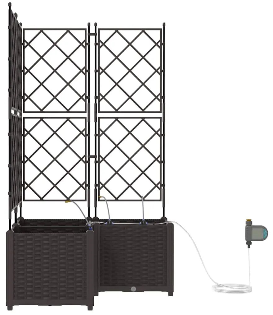 vidaXL Ζαρντινιέρες κήπου Καφέ 80 x 80 x 142 cm Ατσάλι