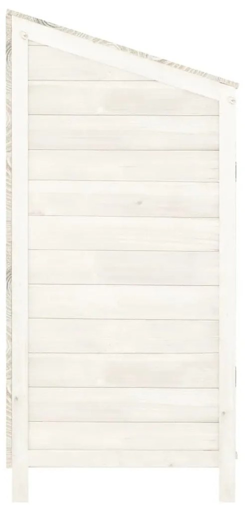 Αποθήκη Κήπου Λευκή 102 x 52 x 112 εκ. από Μασίφ Ξύλο Ελάτης - Λευκό