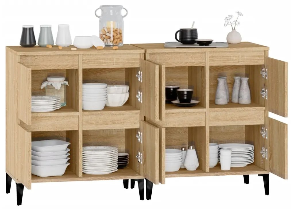 vidaXL Ντουλάπια 2 τεμ. Sonoma Δρυς 60x35x70 εκ. Επεξεργασμένο Ξύλο