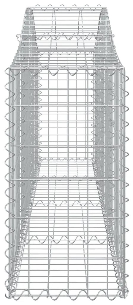 Συρματοκιβώτια Τοξωτά 2 τεμ. 200x30x60/80 εκ. Γαλβαν. Ατσάλι - Ασήμι