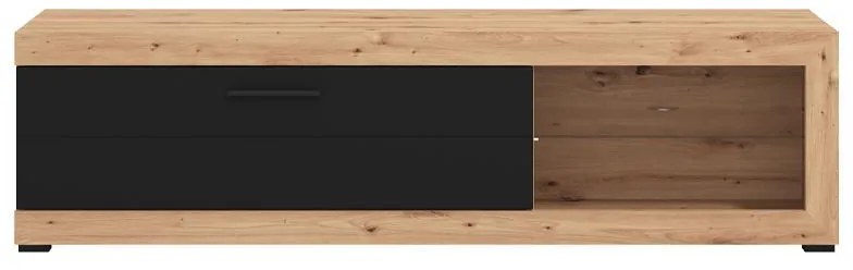Έπιπλο Τηλεόρασης Remo Artisan Oak - Μαύρο Μάτ 162x41x43 εκ. 162x41x43 εκ.
