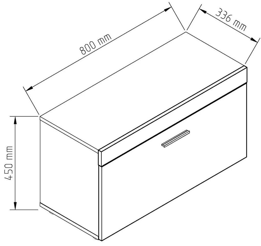Έπιπλο Αποθήκευσης ARLET Livorno Oak/Nimhpea Alba 80x45x33.6