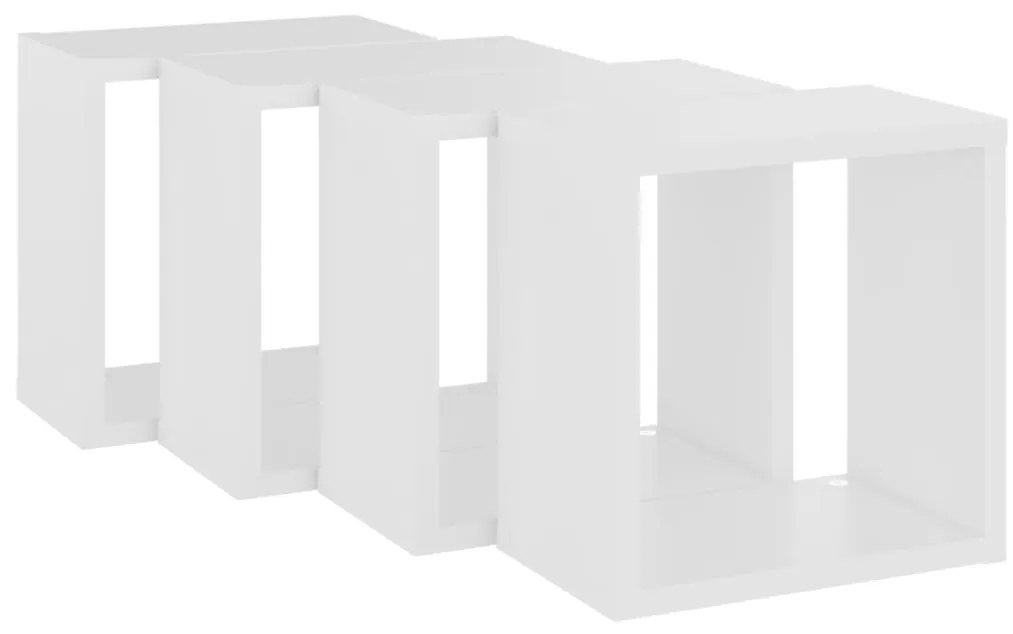 vidaXL Ράφια Κύβοι Τοίχου 4 τεμ. Λευκά 26 x 15 x 26 εκ.