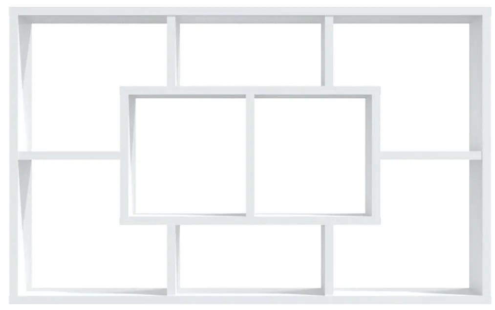 Ραφιέρα Τοίχου Γυαλ. Λευκή 85x16x52,5 εκ. Επεξεργασμένο Ξύλο - Λευκό