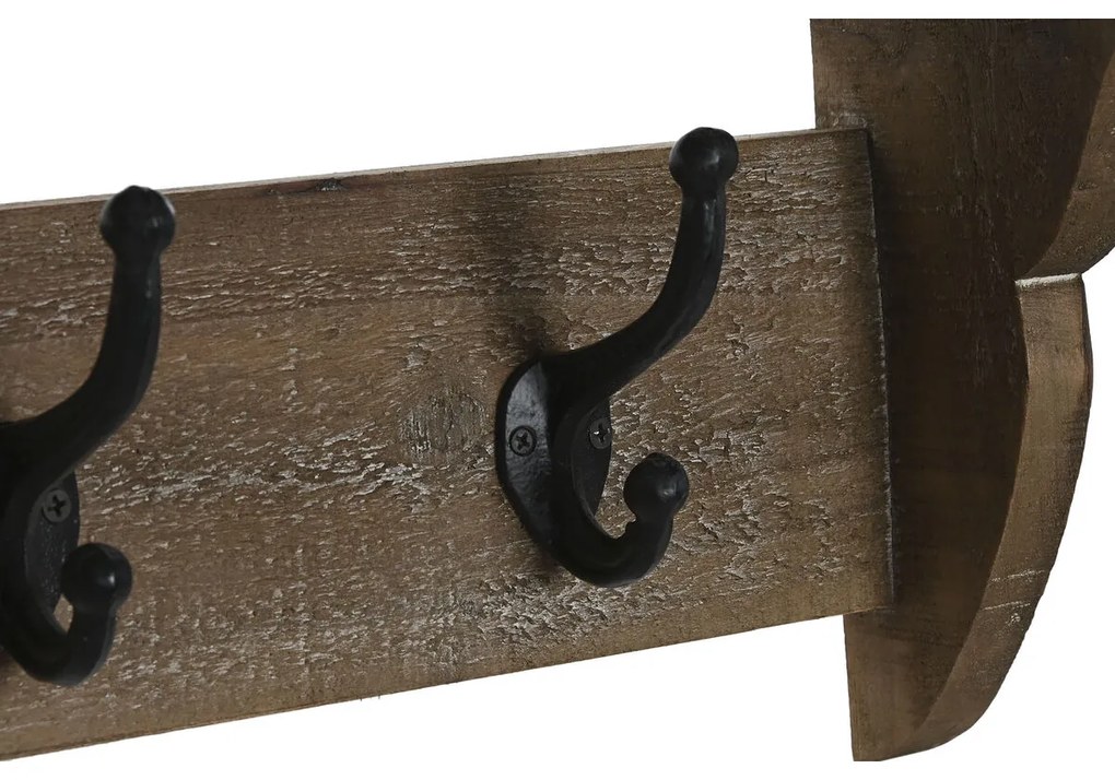 Κρεμάστρα τοίχου Home ESPRIT Καφέ Μαύρο Ξύλο Μέταλλο 67 x 17 x 27 cm