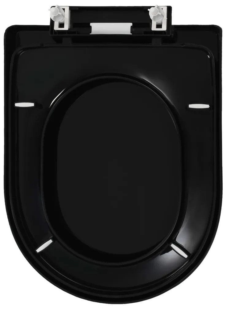 vidaXL Κάλυμμα Λεκάνης με Soft Close & Quick Release Μαύρο