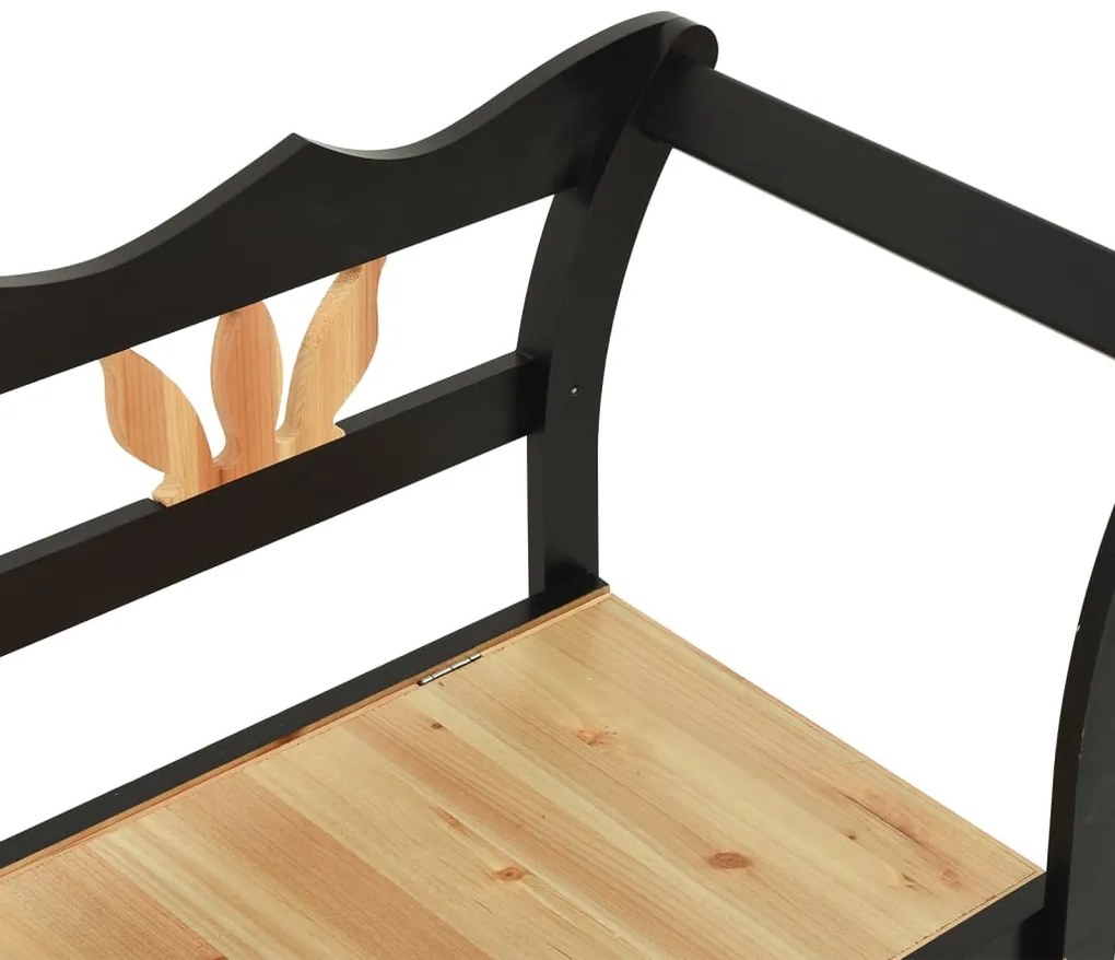 vidaXL Πάγκος Μαύρος 107 x 45 x 75,5 εκ. από Μασίφ Ξύλο Ελάτης