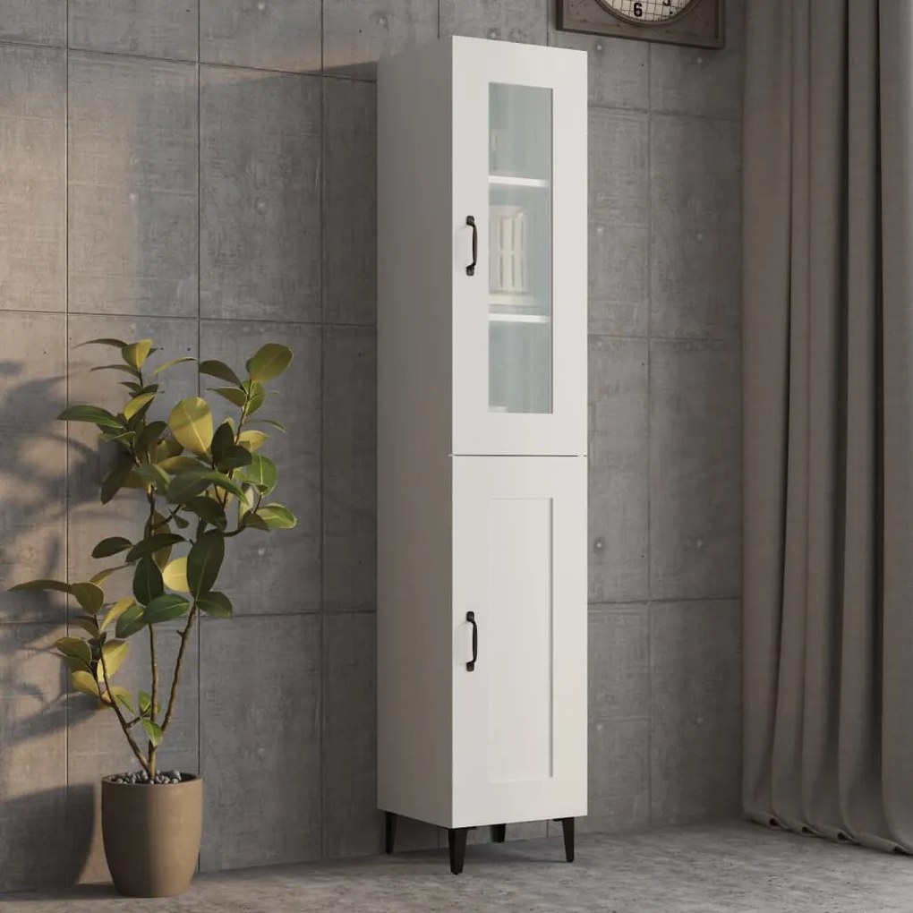 vidaXL Ντουλάπι Λευκός 34,5 x 34 x 180 εκ. από Επεξεργασμένο Ξύλο
