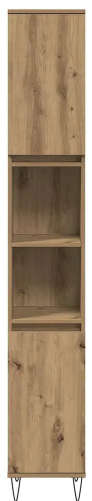 vidaXL Ντουλάπι μπάνιου Δρυς τεχνίτης 30x30x190 cm Κατασκευασμένο ξύλο