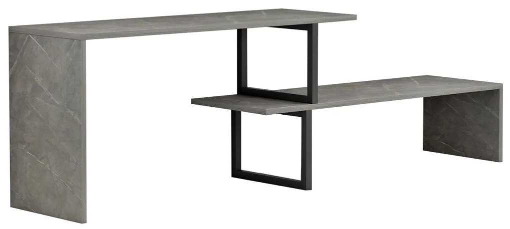 Έπιπλο τηλεόρασης BRIGGITE Μελαμίνη σε Grey Stone Texture 160x30x45Υεκ. 160x30x45 εκ.