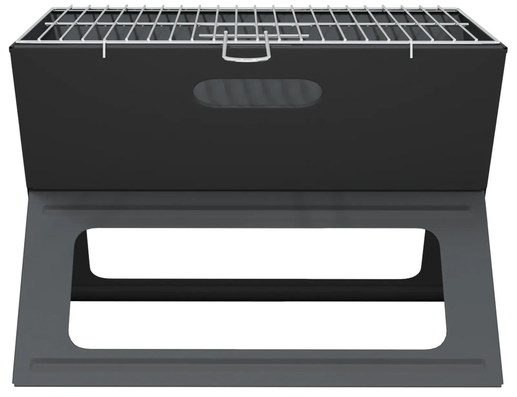 vidaXL Γκριλ BBQ Κάρβουνου - Αναδιπλούμενο, Μαύρο, 46x30x31 εκ, Κατασκευασμένο από Ατσάλι