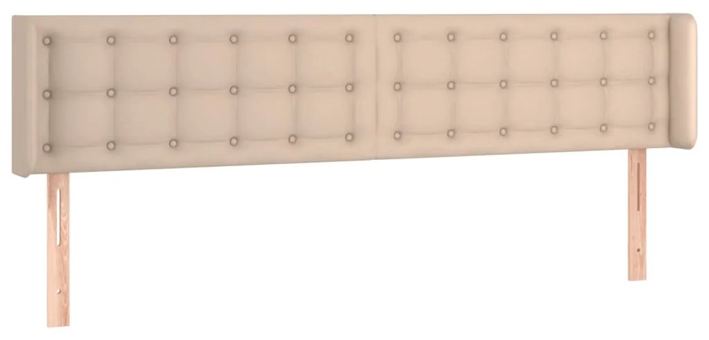 vidaXL Κεφαλάρι με Πτερύγια Καπουτσίνο 183x16x78/88εκ. Συνθετικό Δέρμα