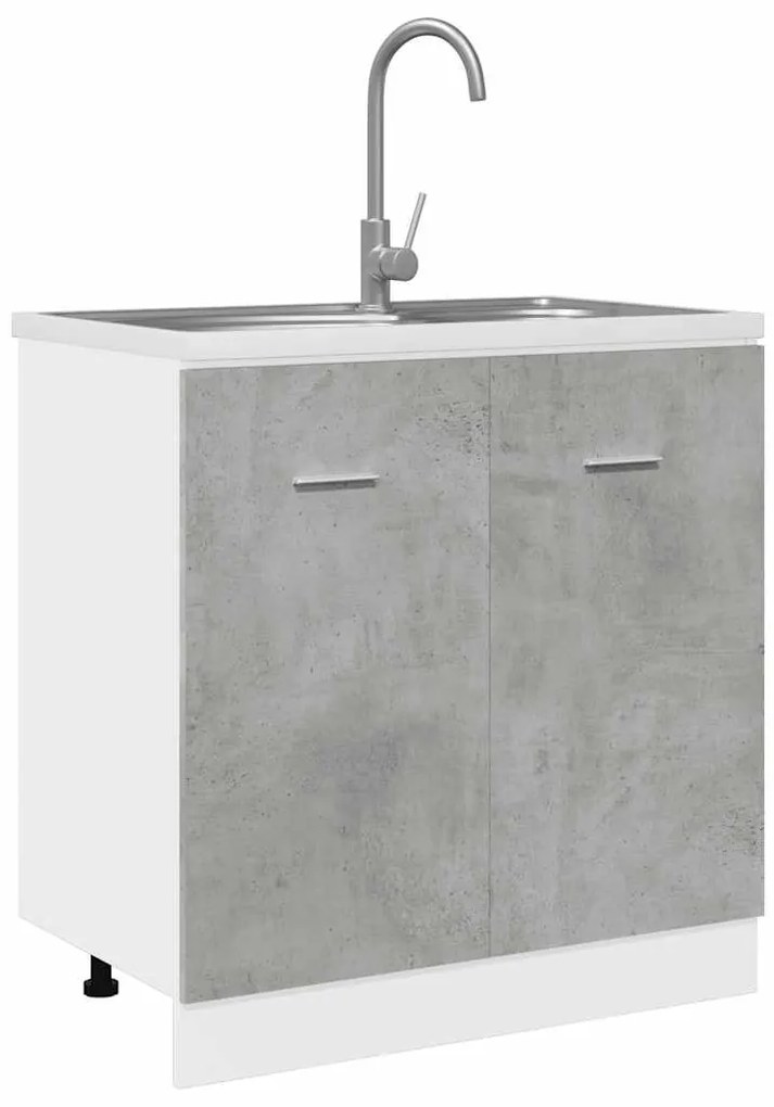vidaXL Ντουλάπι Νιπτήρα "Lyon" Γκρι Σκυρόδεμα 80x46x81,5 εκ. από Τεχνητό Ξύλο