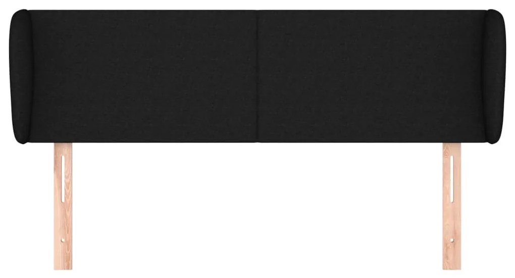 Κεφαλάρι με Πτερύγια Μαύρο 147 x 23 x 78/88 εκ. Υφασμάτινο 3116864