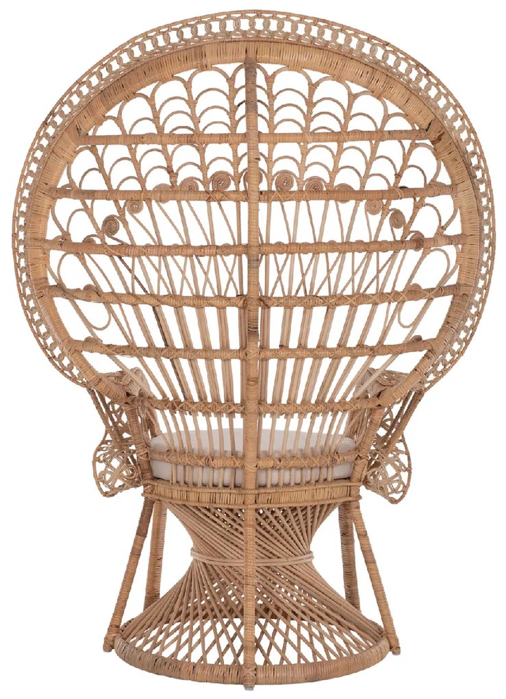 ΠΟΛΥΘΡΟΝΑ ROYAL PEACOCK HM9342 RATTAN ΣΕ ΦΥΣΙΚΟ-ΜΑΞΙΛΑΡΙ ΜΠΕΖ 114x72x150Yεκ.