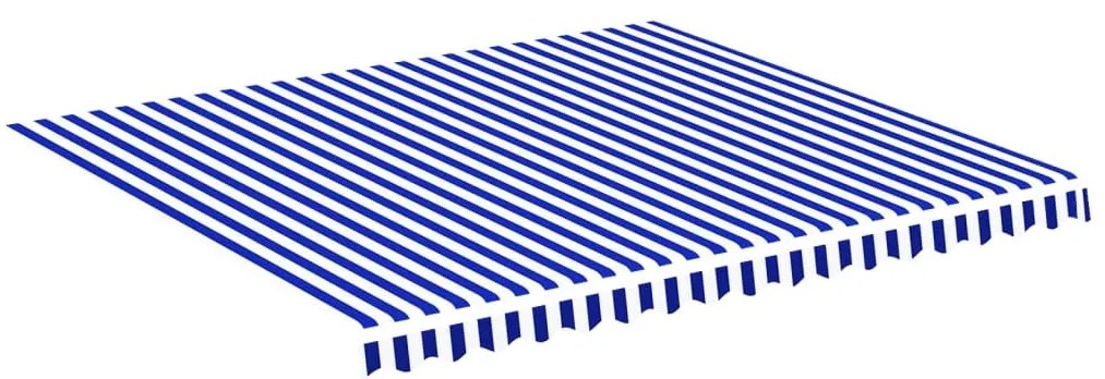 vidaXL Τεντόπανο Ανταλλακτικό Μπλε / Λευκό 4 x 3,5 μ.