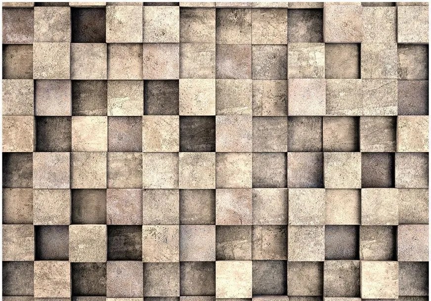 Αυτοκόλλητη φωτοταπετσαρία - Beige Squares - 441x315