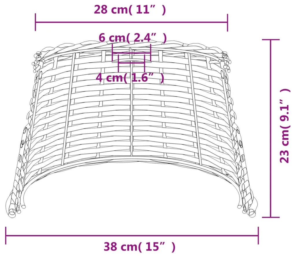 Καπέλο Φωτιστικού Οροφής Καφέ Ø38x23 εκ. από Wicker - Καφέ