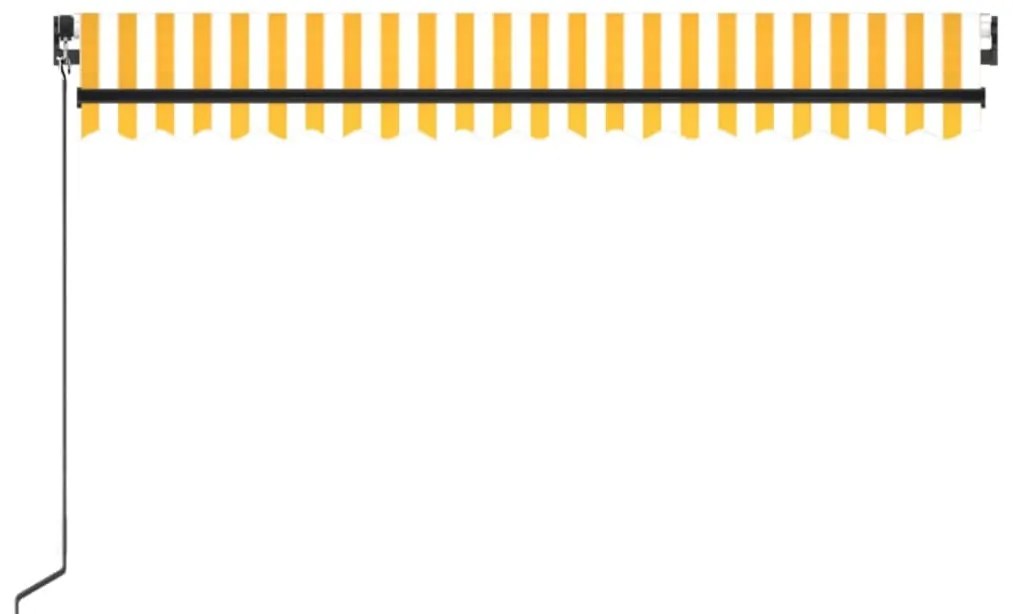 vidaXL Τέντα Συρόμενη Χειροκίνητη με LED Κίτρινο / Λευκό 450 x 350 εκ.