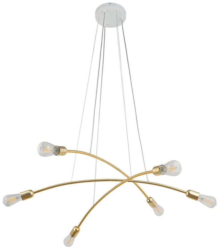 Φωτιστικό Οροφής Helix 5621 6xΕ27 15W 90x140cm Gold TK Lighting