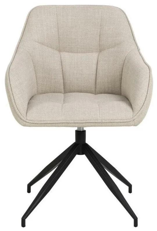 Καρέκλα Oakland 646, Beige, Μαύρο, 85x58x55cm, 9 kg, Ταπισερί, Μεταλλικά, Μπράτσα | Epipla1.gr