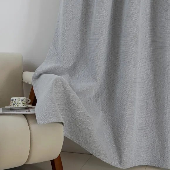 Beauty Home Κουρτίνα Full Blackout σκίασης με 8 κρίκους Elite Art 8392 Silver-Νο4 140x270 Γκρι
