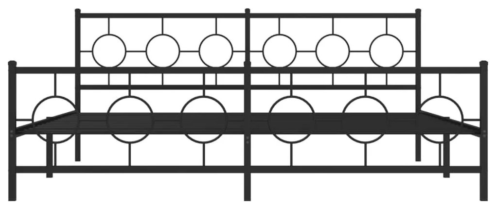 Πλαίσιο Κρεβατιού με Κεφαλάρι&amp;Ποδαρικό Μαύρο 200x200εκ. Μέταλλο - Μαύρο