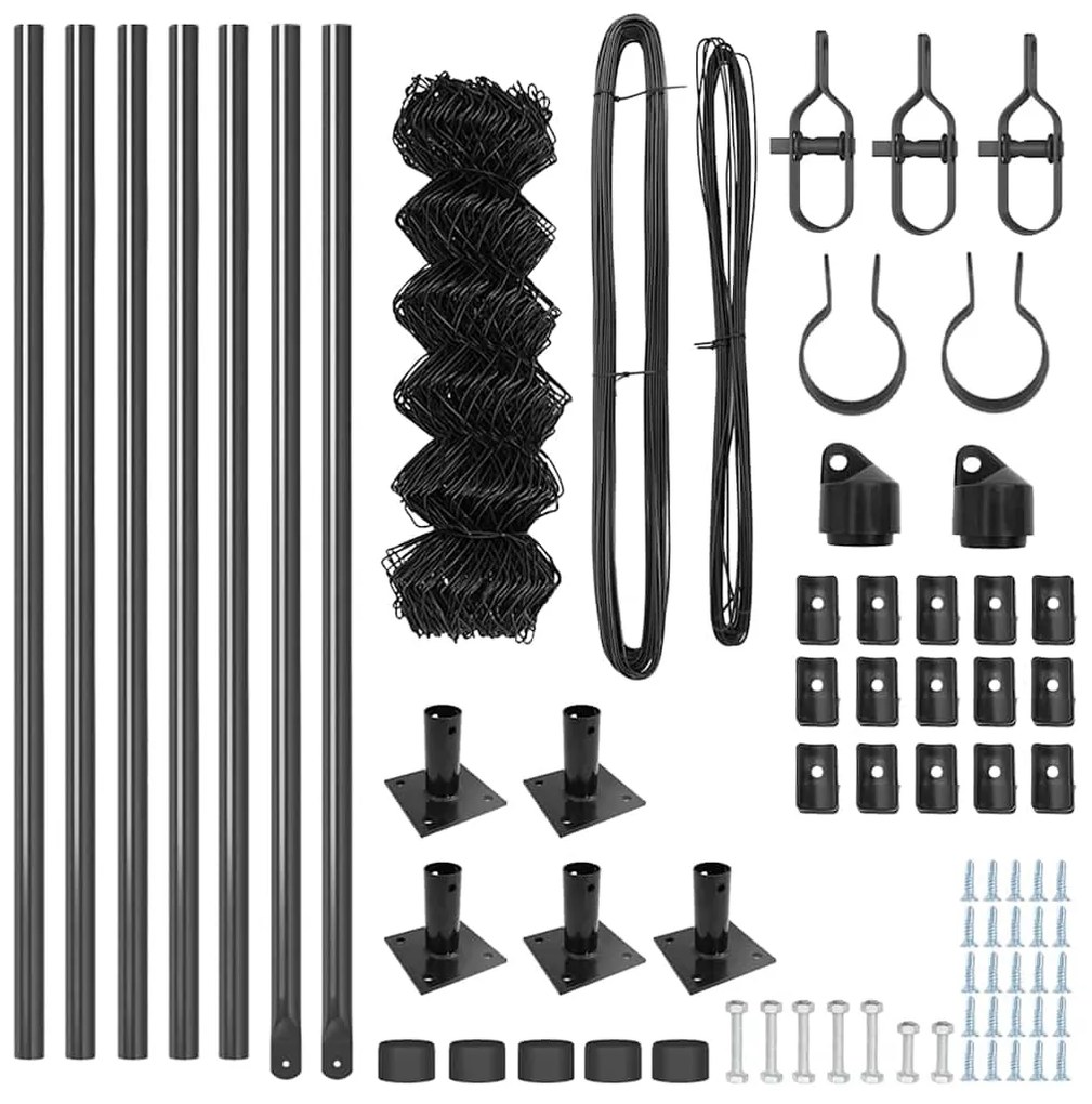 vidaXL Στύλος Περιφράξεων Γκρι 10 x 0,4 μ (40 x 40 χιλιοστά πλέγμα)