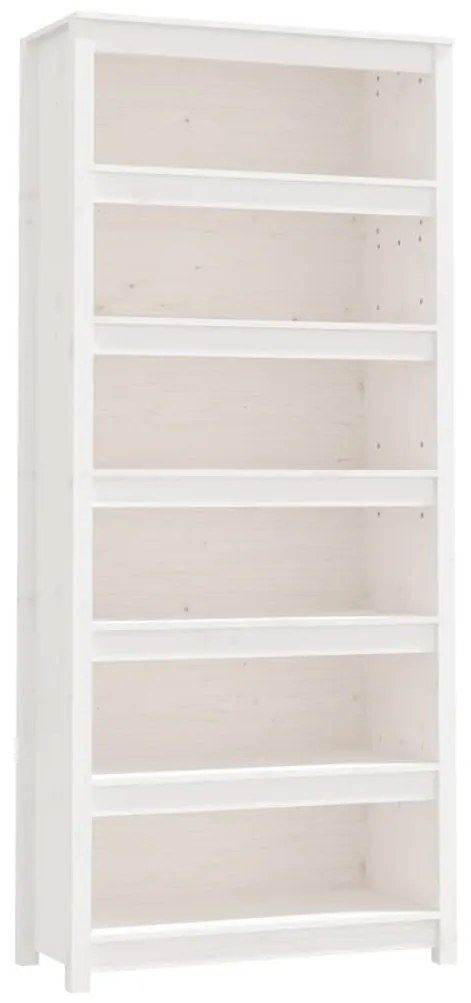 vidaXL Βιβλιοθήκη Λευκή 80x35x183 εκ. από Μασίφ Ξύλο Πεύκου