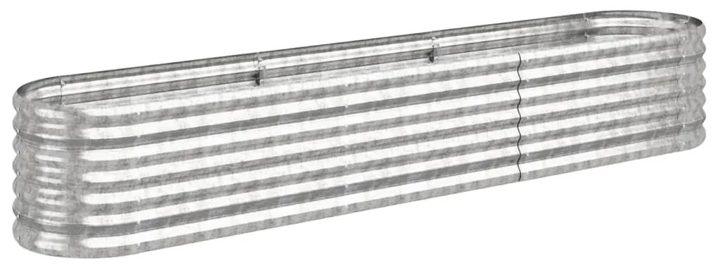 vidaXL Ζαρντινιέρα Ασημί 224x40x36 εκ. Γαλβανισμένος χάλυβας