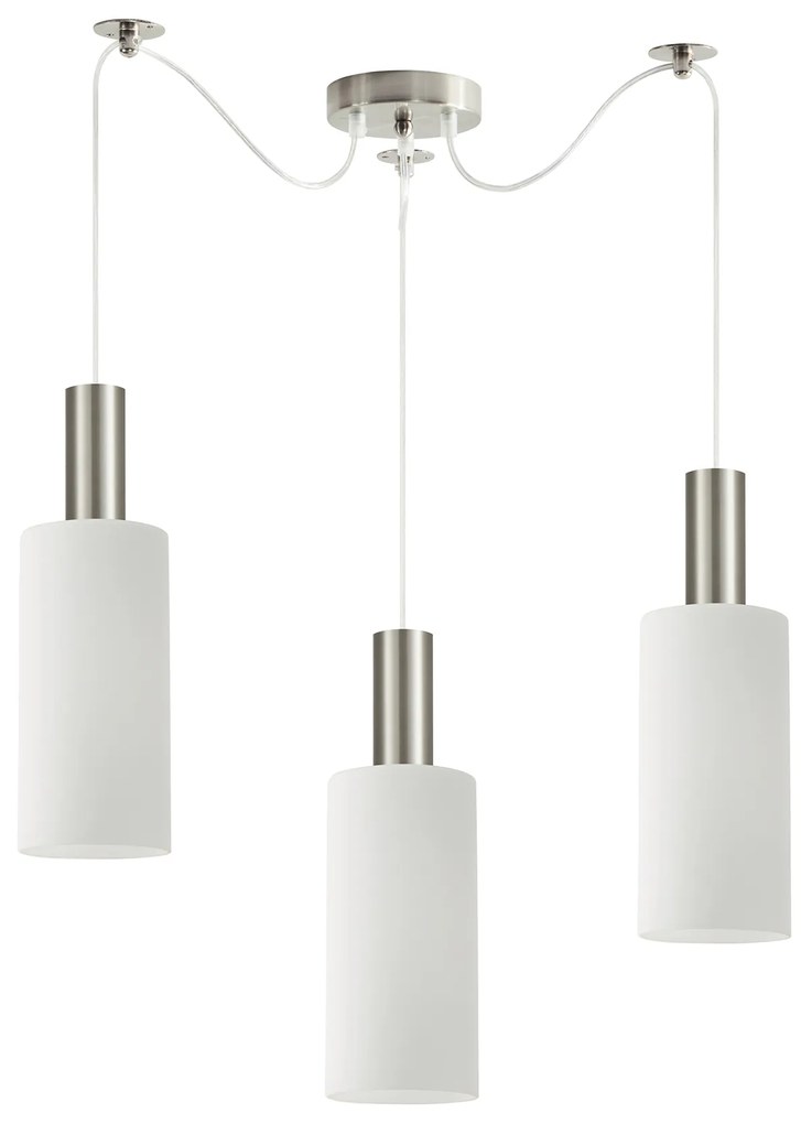 Φωτιστικό Οροφής  SE21-NM-4-NM3-GL3 ADEPT TUBE Nickel Matt Pendant White Glass+ - 77-8472 - 51W - 100W - 77-8472