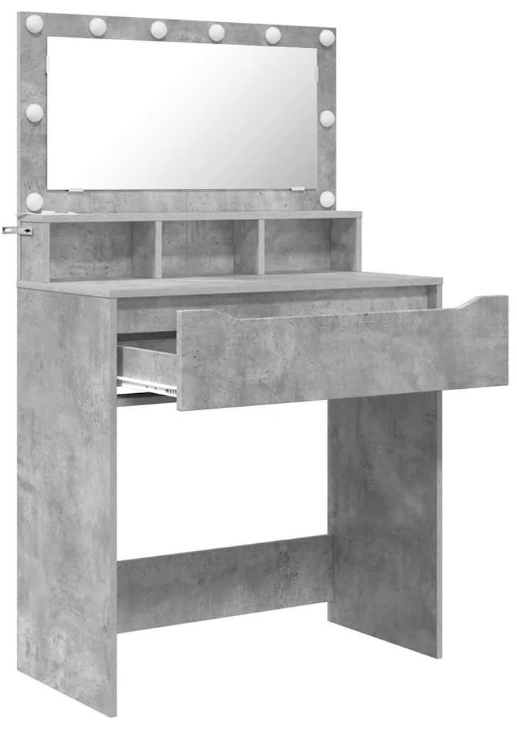 vidaXL Τραπέζια Ντυσίματος Κρεβατοκάμαρας με συρτάρι Σκυρόδεμα Γκρι