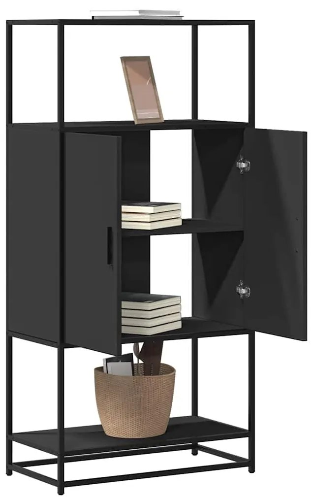 vidaXL Ντουλάπι Μαύρο από 68x35x139 cm Επεξεργασμένο Ξύλο και μέταλλο