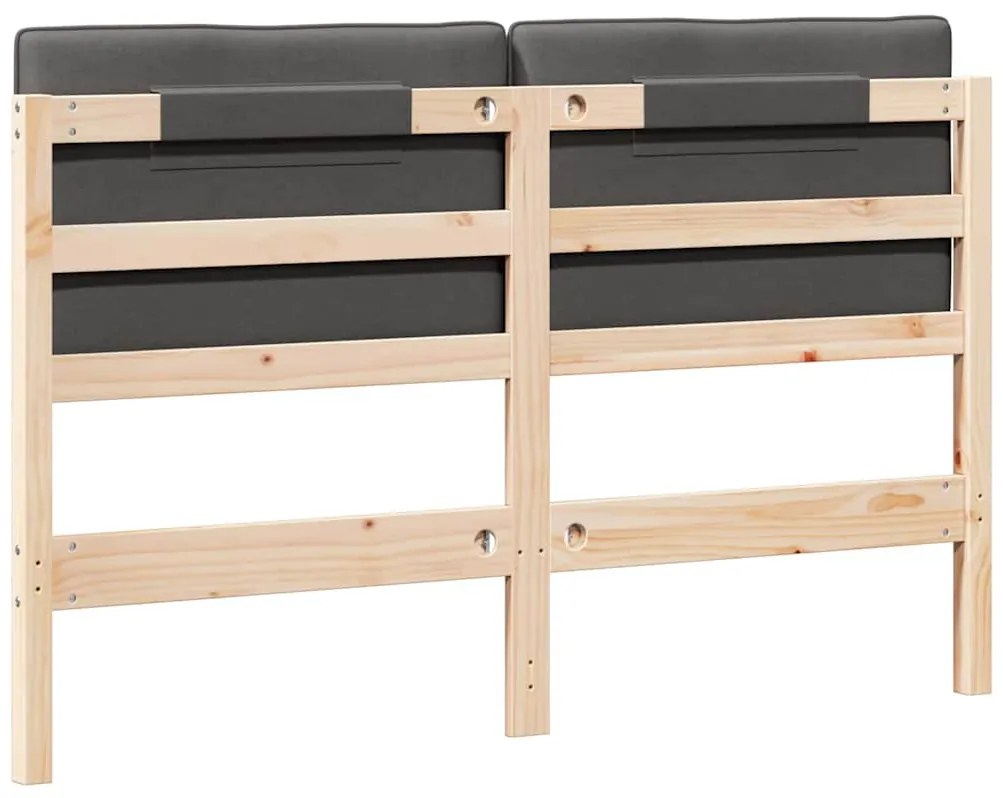 vidaXL Ταπετσαρισμένο κεφαλάρι με κεφαλάρι Καφέ και Σκούρο Γκρι 140 cm