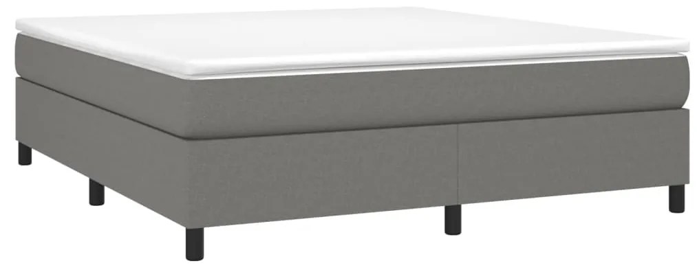 Κρεβάτι Boxspring με Στρώμα Σκούρο Γκρι 180x200 εκ Υφασμάτιν - Γκρι