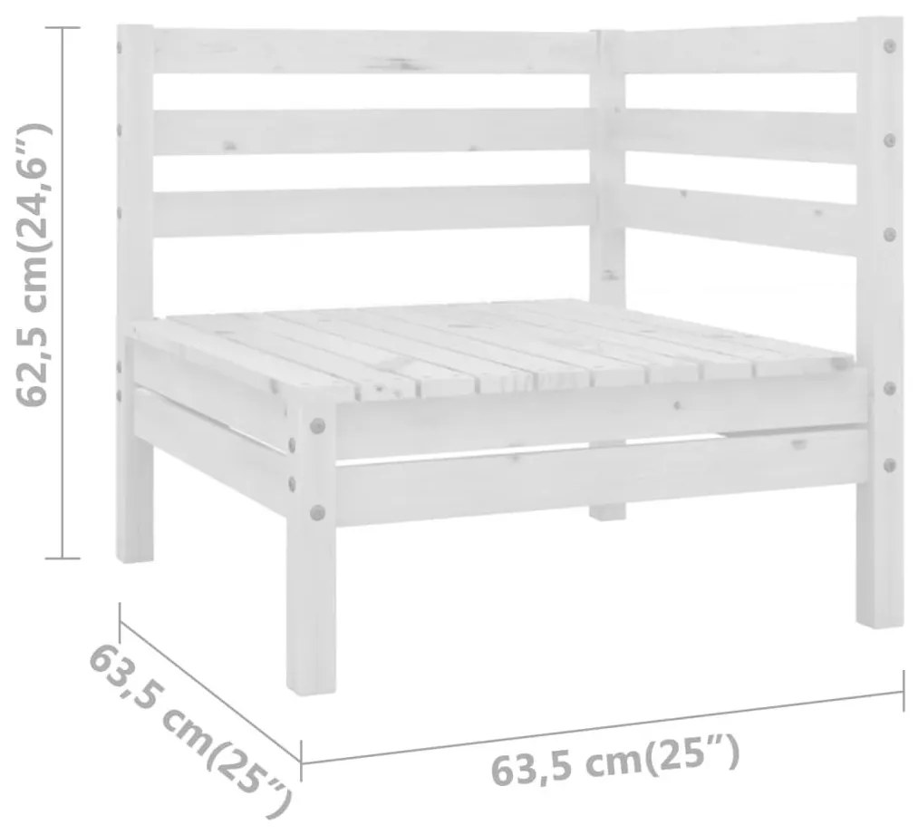 Σαλόνι Κήπου Σετ 4 Τεμαχίων Λευκό από Μασίφ Ξύλο Πεύκου - Λευκό