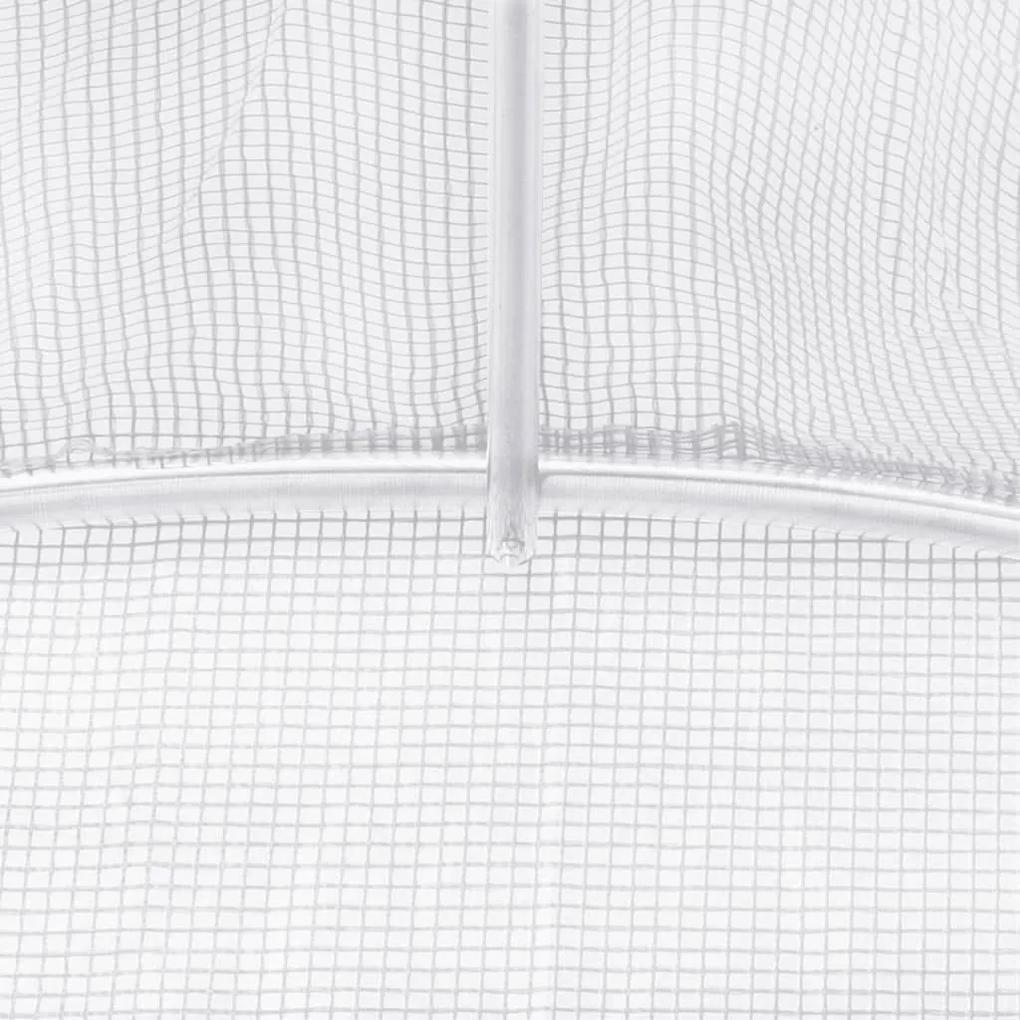 Θερμοκήπιο με Ατσάλινο Πλαίσιο Λευκό 36 μ² 18 x 2 x 2 μ. - Λευκό