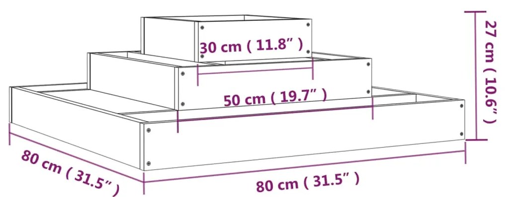 ΖΑΡΝΤΙΝΙΕΡΑ 80 X 80 X 27 ΕΚ. ΑΠΟ ΜΑΣΙΦ ΞΥΛΟ ΠΕΥΚΟΥ 823864