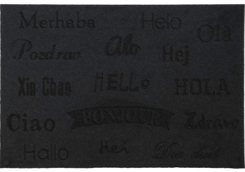 Πατάκι Εισόδου 05.862361003 Bonjour Black 40Χ60