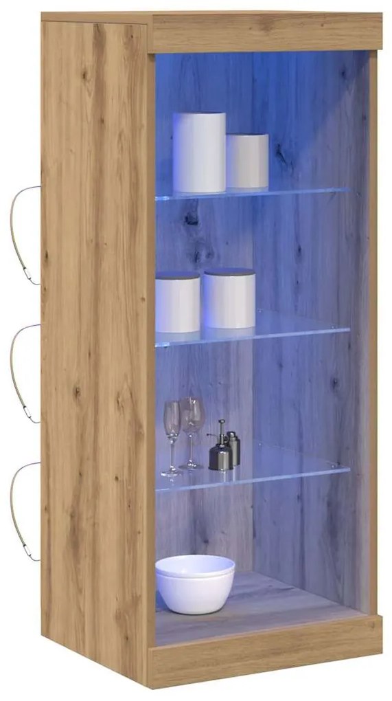 vidaXL Πλευρικό Τραπέζι LED Artisan Oak 41 x 37 x 100 εκ