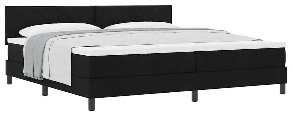 vidaXL Κρεβάτι box spring με στρώμα Μαύρο 200 x 200 cm ύφασμα