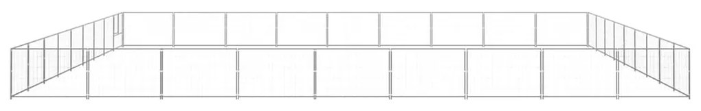 vidaXL Σπιτάκι Σκύλου Ασημί 81 μ² Ατσάλινο
