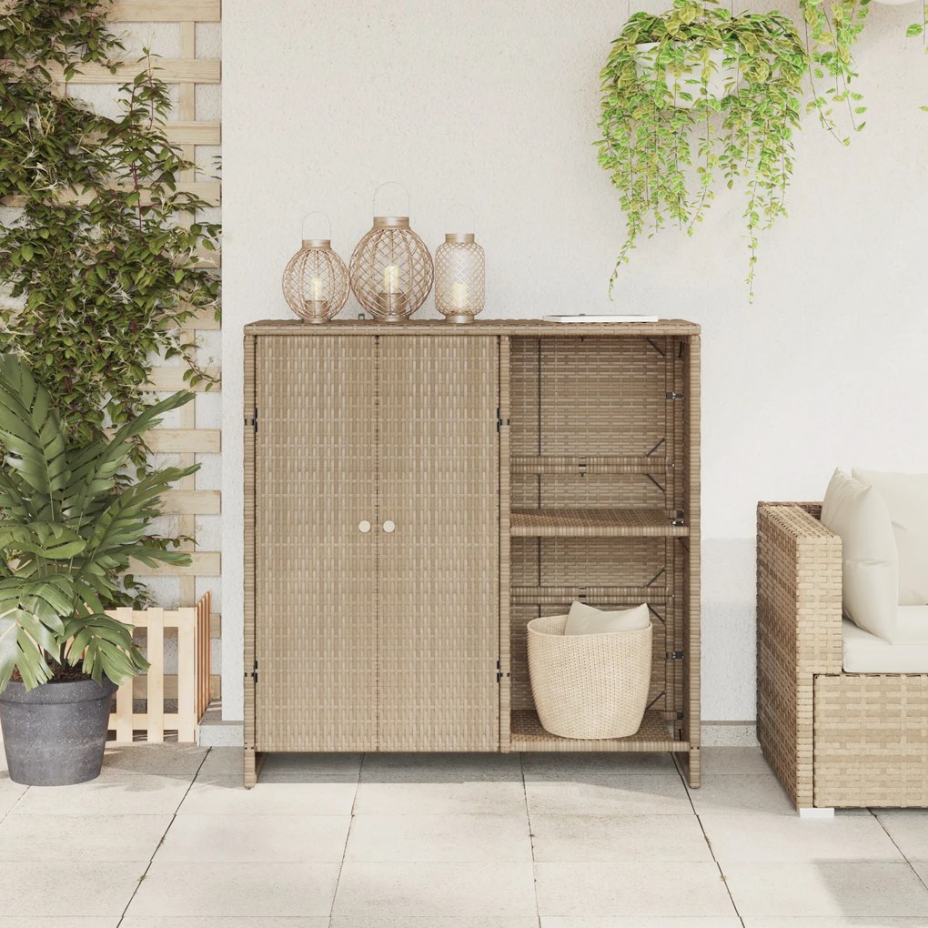 vidaXL Ντουλάπα Αποθήκευσης Μπεζ 100 x 36 x 102 εκ. Ρατάν