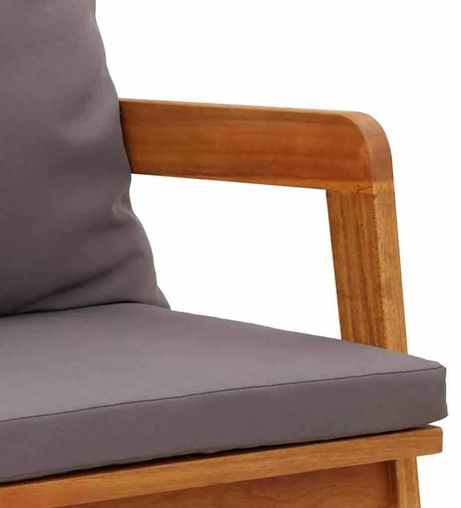 vidaXL Παγκάκι κήπου με μαξιλάρι Καφέ Μασίφ ξύλο ακακίας