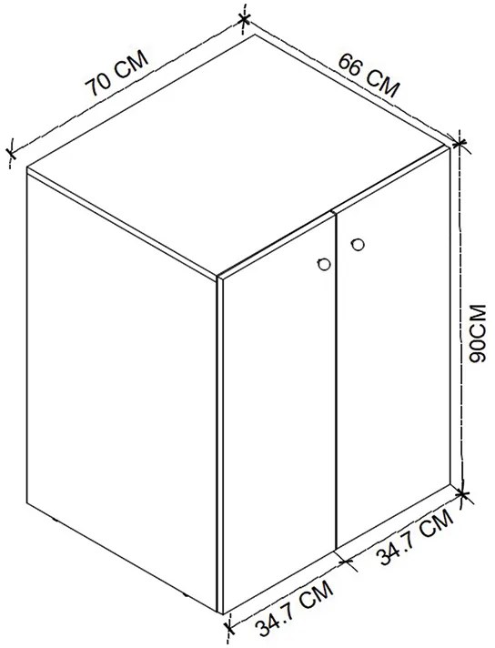 Έπιπλο πλυντηρίου Gray Megapap χρώμα ανθρακί 70x66x90εκ.